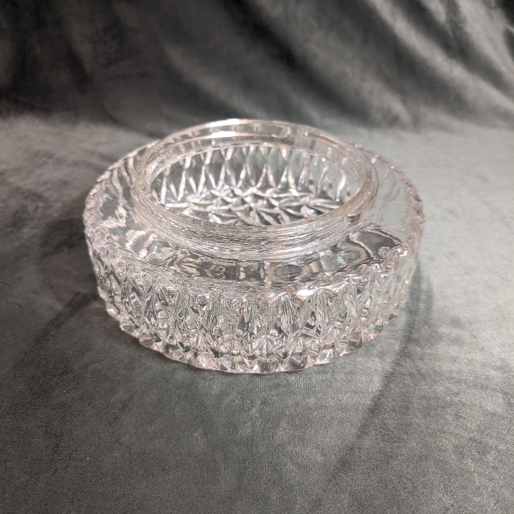Vintage Clear Glass Starburst Dome Ceiling Light Shade Diamond Pattern